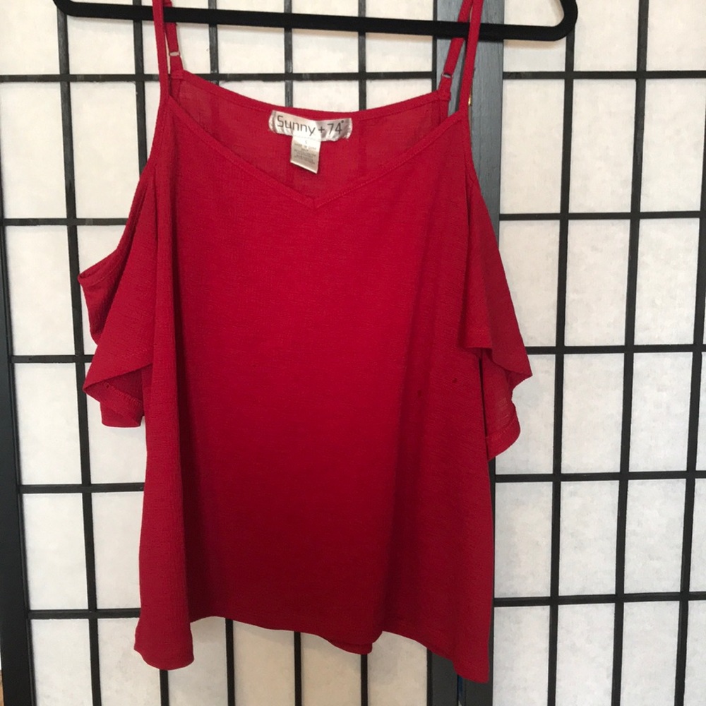 Beautiful red off the shoulder blouse